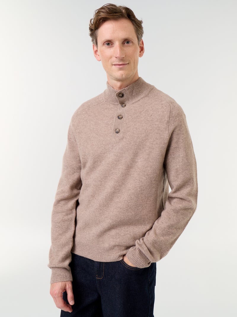 Maglione collo a lupetto 100% lana - Premium Beige - Kiabi