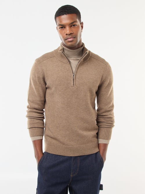 Maglione collo a lupetto in maglia a punto grosso - Kiabi