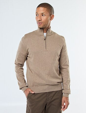 Pullover a collo alto con zip in maglia