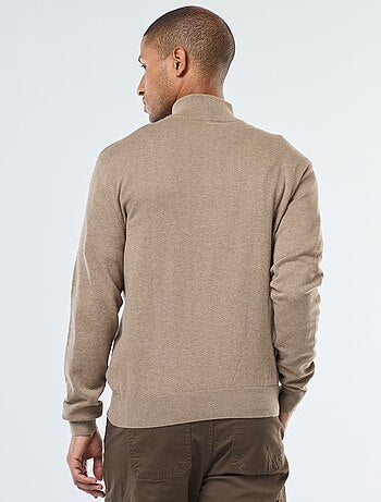 Pullover a collo alto con zip in maglia
