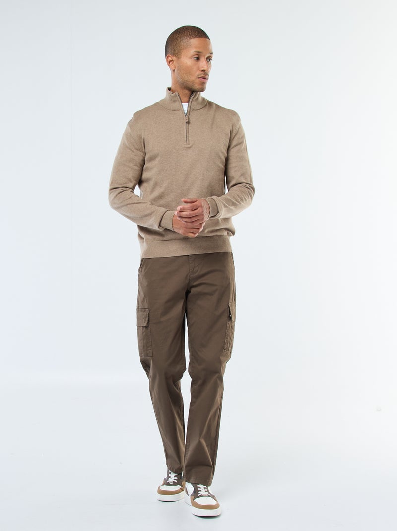 Maglione collo a lupetto in maglia Marrone - Kiabi