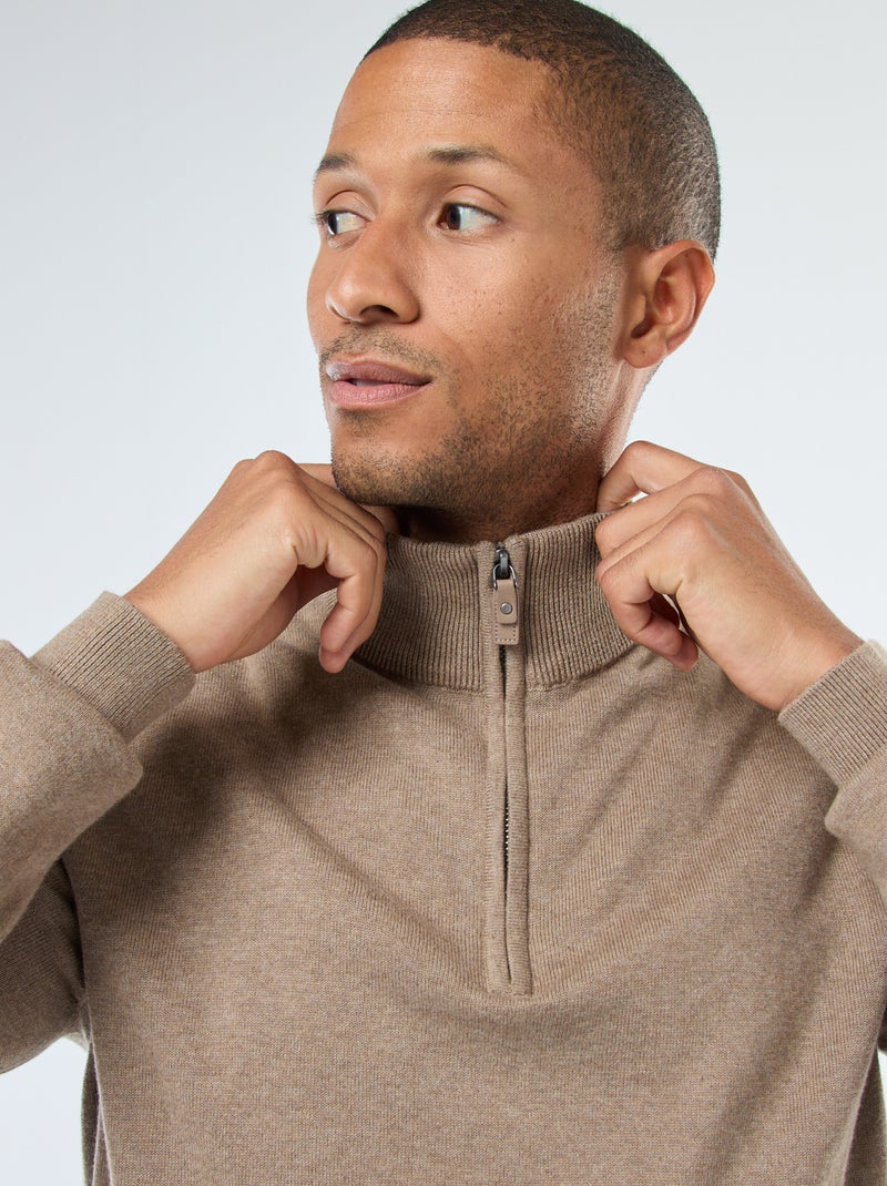 Maglione collo a lupetto in maglia Marrone - Kiabi