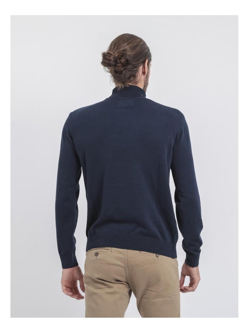 Maglione collo alto puro cotone LODIRK Blu marino - Kiabi