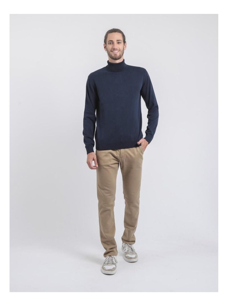 Maglione collo alto puro cotone LODIRK Blu marino - Kiabi