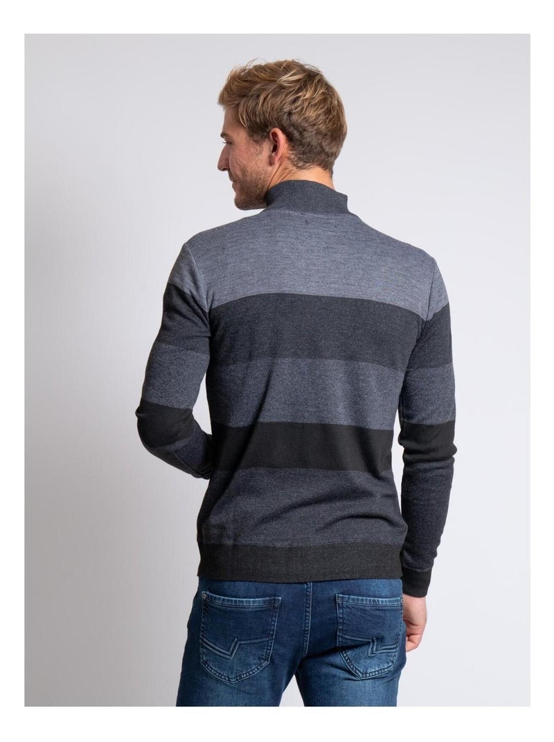 Maglione collo alto zip LOSIBIL Grigio scuro - Kiabi