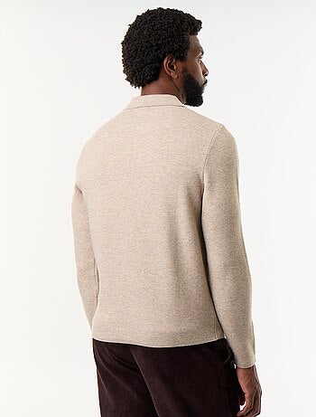 Maglione collo polo con zip