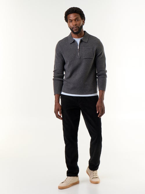 Maglione collo polo con zip - Kiabi Maglione collo polo con zip - Kiabi