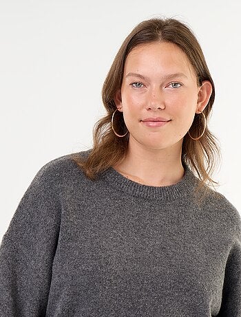 Maglione collo rotondo maniche ampie con foulard abbinato