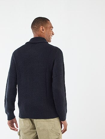 Maglione collo sciallato tinta unita