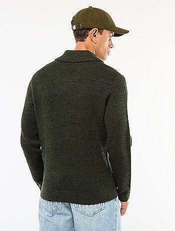 Maglione collo sciallato tinta unita