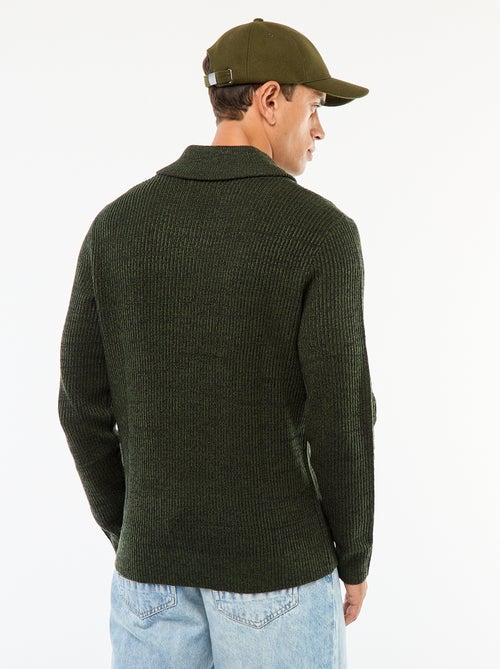 Maglione collo sciallato tinta unita - Kiabi