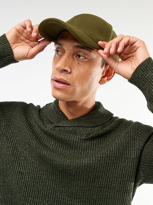 Maglione collo sciallato tinta unita - Kiabi