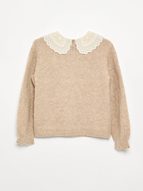 Maglione con ampio collo ricamato fantasia - Kiabi Maglione con ampio collo ricamato fantasia - Kiabi