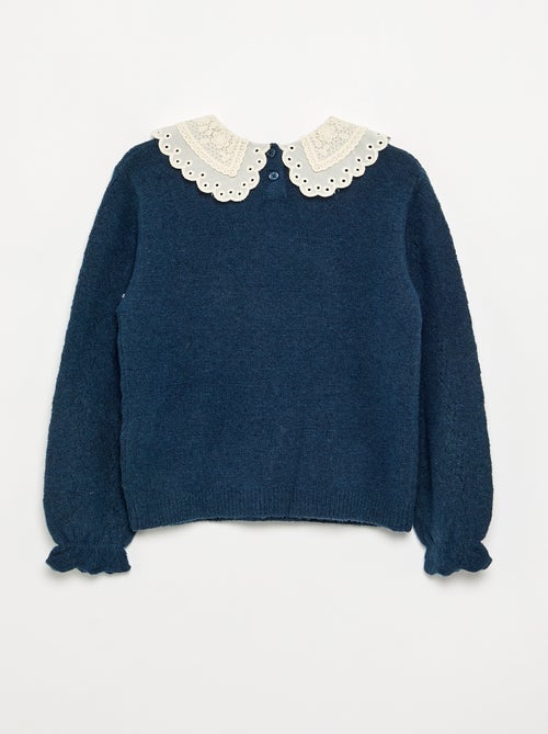 Maglione con ampio collo ricamato fantasia - Kiabi Maglione con ampio collo ricamato fantasia - Kiabi