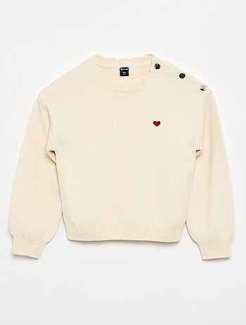 Maglione con apertura abbottonata sulla spalla