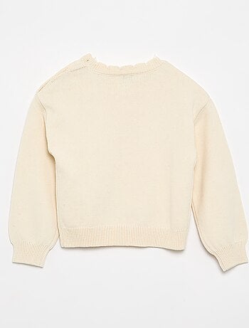 Maglione con apertura abbottonata sulla spalla