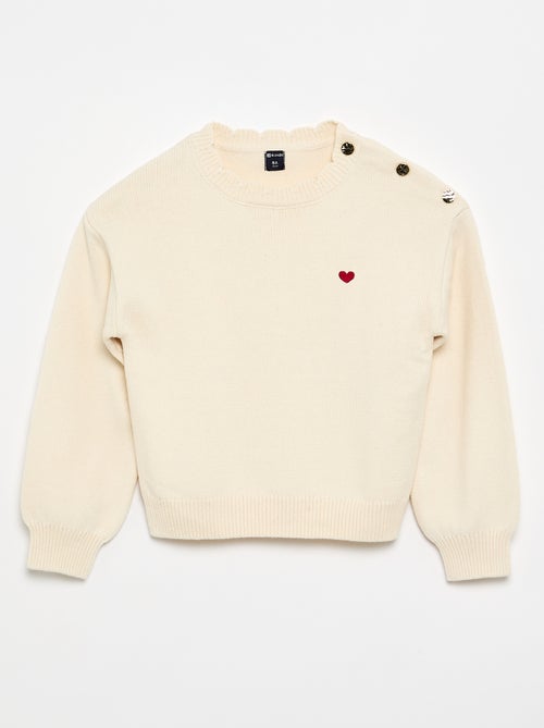 Maglione con apertura abbottonata sulla spalla - Kiabi Maglione con apertura abbottonata sulla spalla - Kiabi