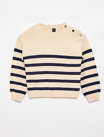 Maglione con apertura abbottonata sulla spalla