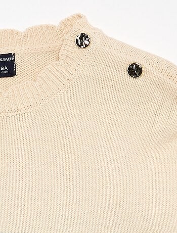 Maglione con apertura abbottonata sulla spalla