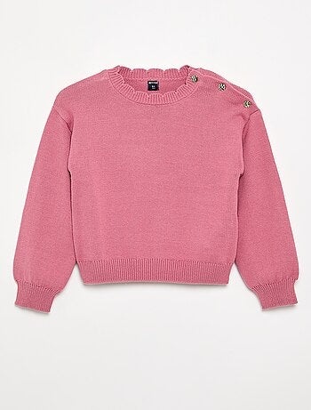 Maglione con apertura abbottonata sulla spalla