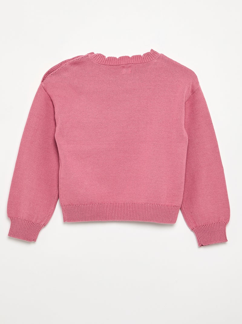 Maglione con apertura abbottonata sulla spalla Rosa - Kiabi