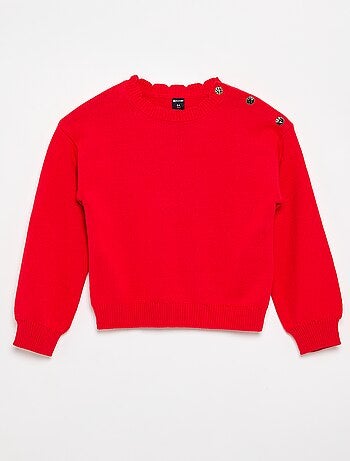 Maglione con apertura abbottonata sulla spalla