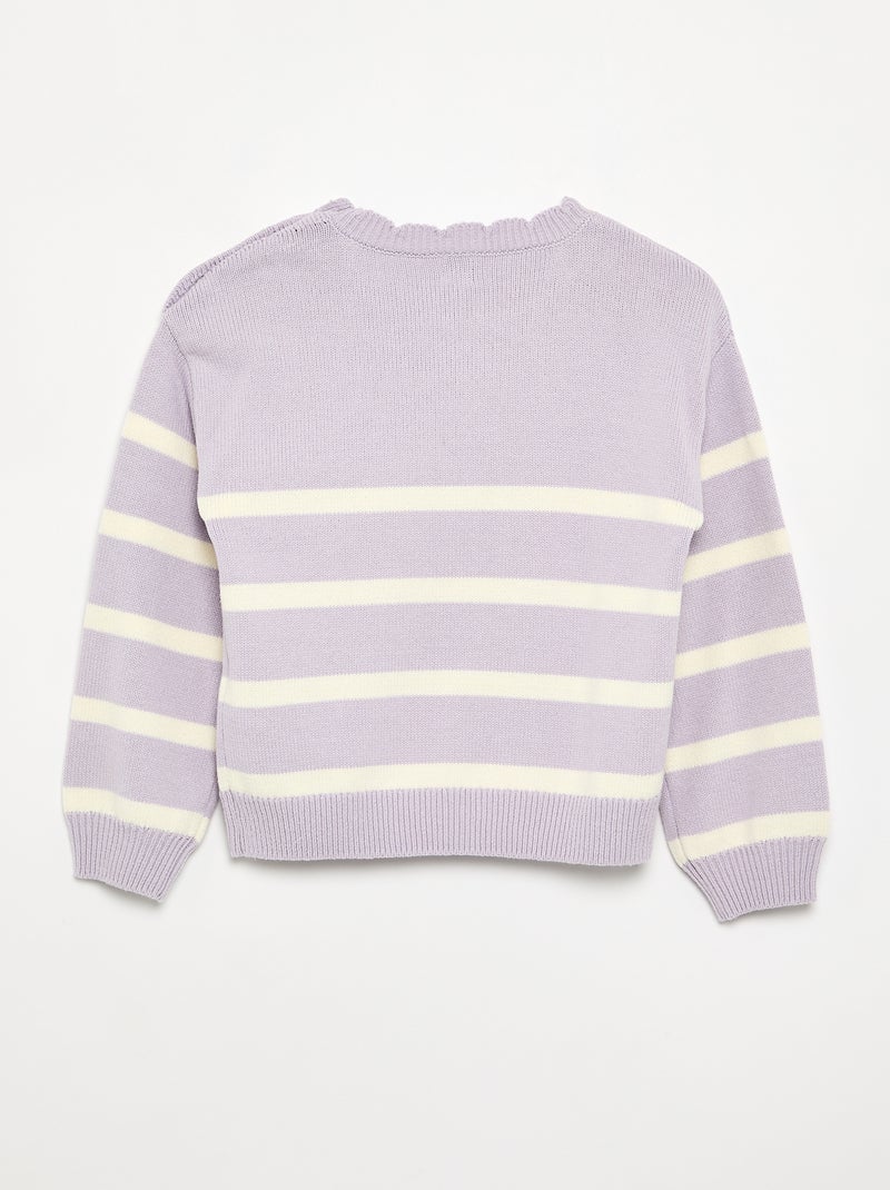 Maglione con apertura abbottonata sulla spalla Viola - Kiabi
