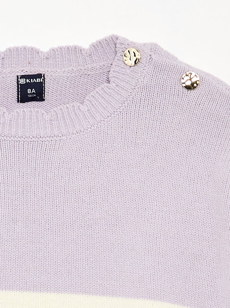 Maglione con apertura abbottonata sulla spalla Viola - Kiabi