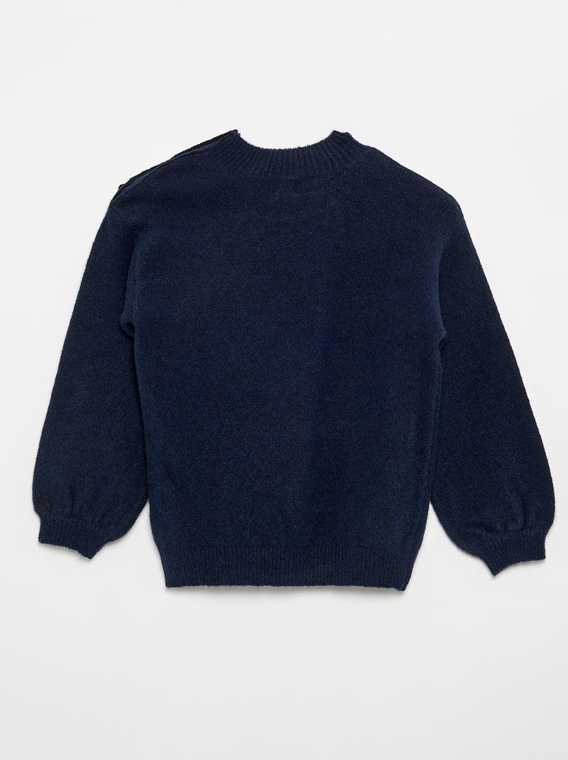 Maglione con apertura magnetica sulla spalla Blu Marino - Kiabi