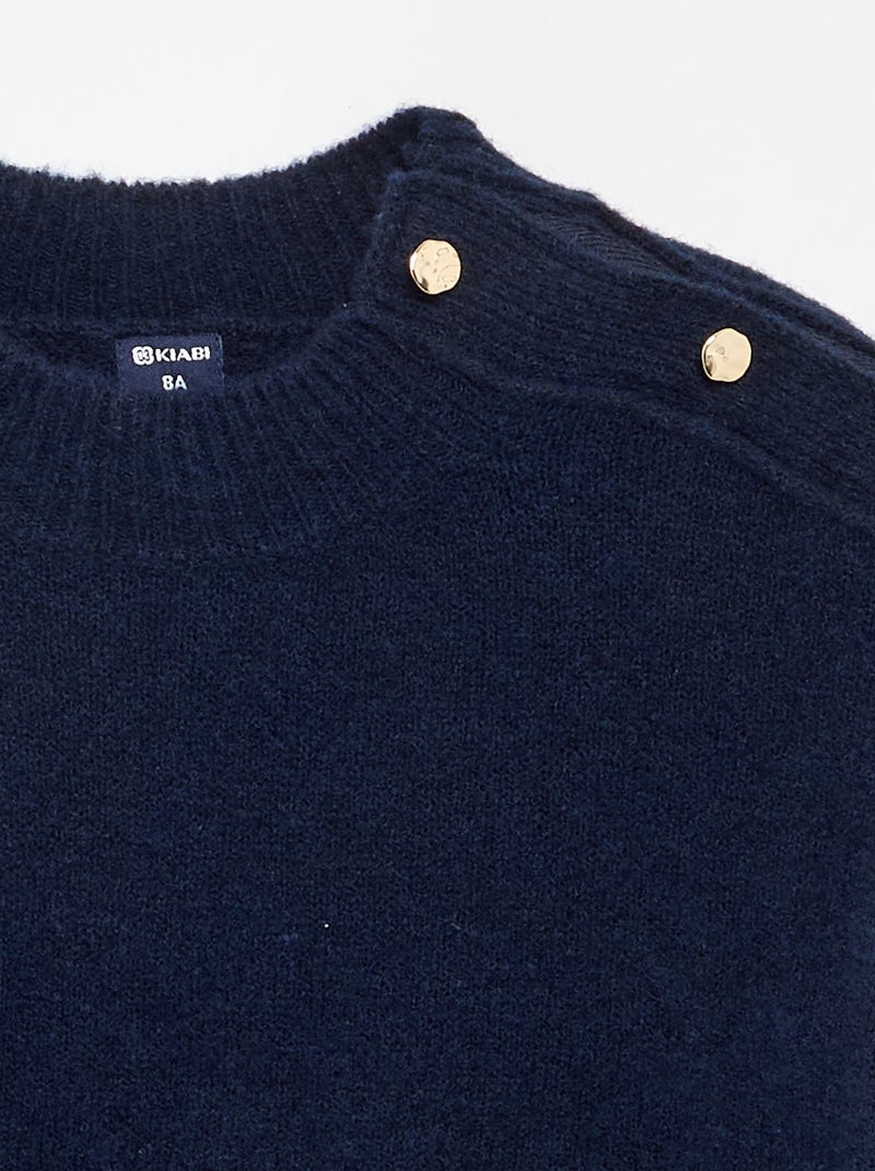 Maglione con apertura magnetica sulla spalla Blu Marino - Kiabi