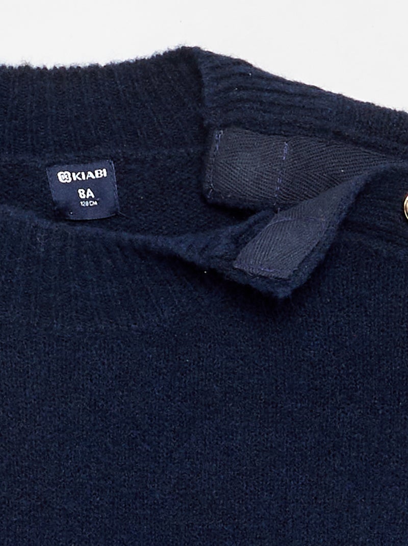 Maglione con apertura magnetica sulla spalla Blu Marino - Kiabi