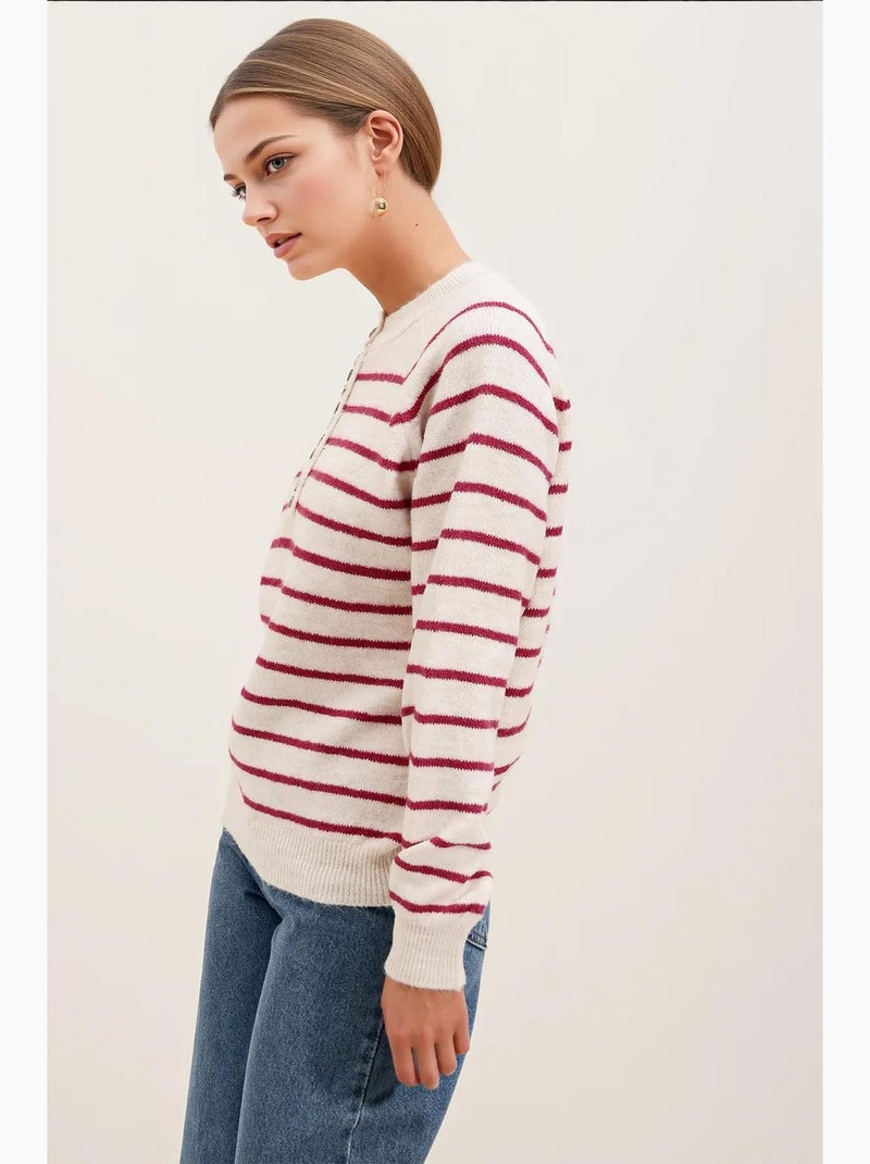 Maglione con bottoni bdart Crema - Kiabi