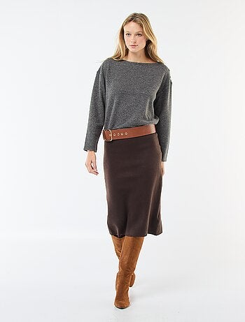 Maglia con bottoni decorativi dorati sulla spalla