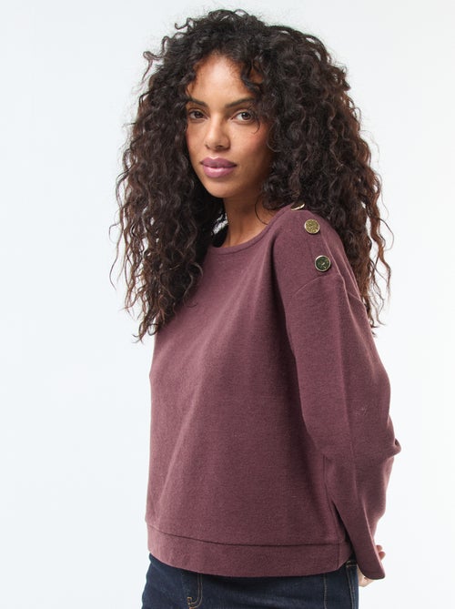 Maglione con bottoni decorativi dorati sulla spalla - Kiabi