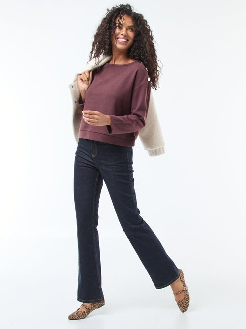 Maglione con bottoni decorativi dorati sulla spalla - Kiabi