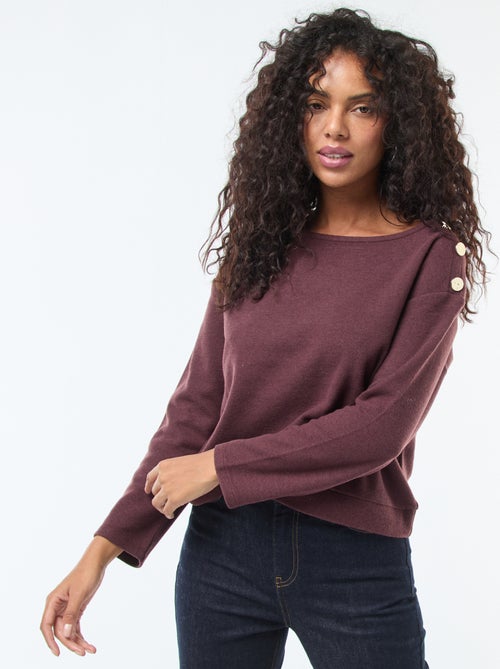 Maglione con bottoni decorativi dorati sulla spalla - Kiabi