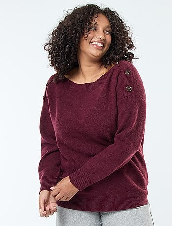 Maglione con bottoni decorativi sulla spalla