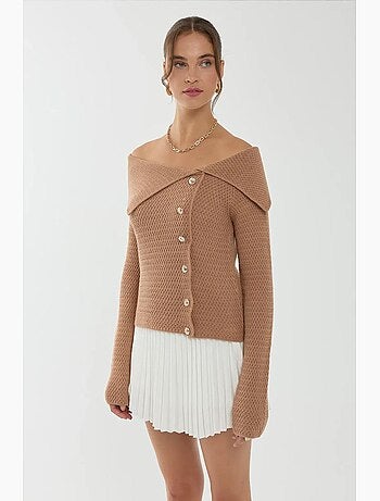 Maglione con bottoni e spalle scoperte hiccup