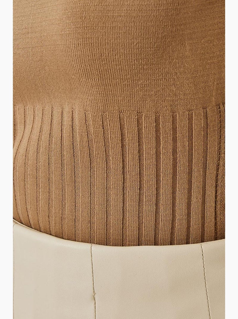Maglione con bottoni laterali lucci Cammello - Kiabi