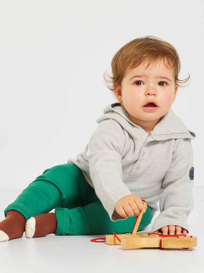 Pullover con cappuccio misto lana