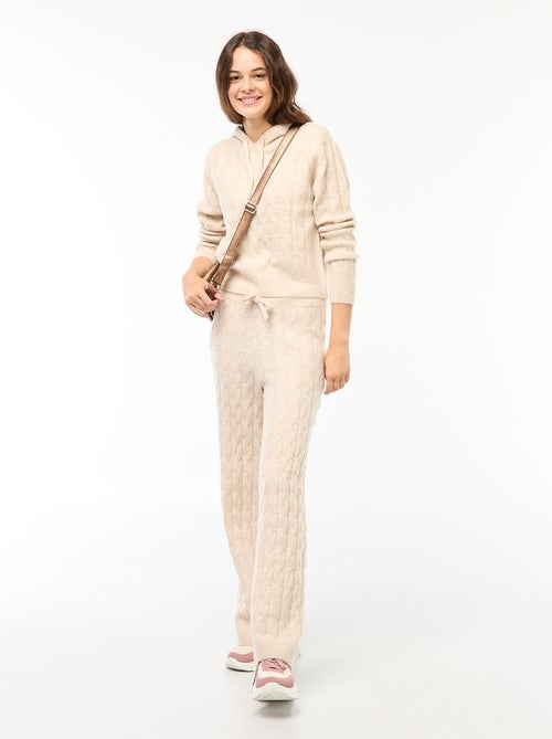 Maglione con cappuccio e trecce - Kiabi