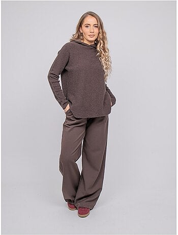 Maglione con cappuccio in maglia morbida misto alpaca kattem