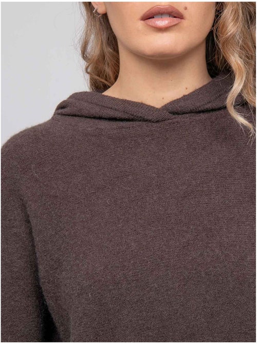 Maglione con cappuccio in maglia morbida misto alpaca kattem - Kiabi Maglione con cappuccio in maglia morbida misto alpaca kattem - Kiabi
