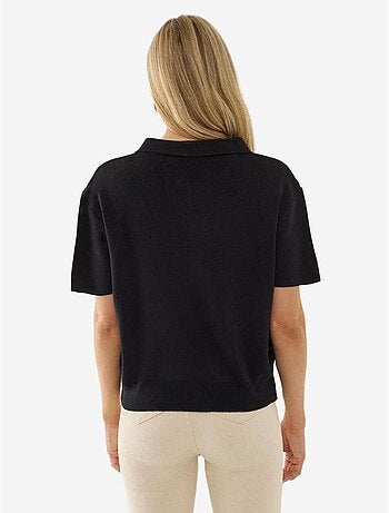 Maglione con cerniera e colletto polo