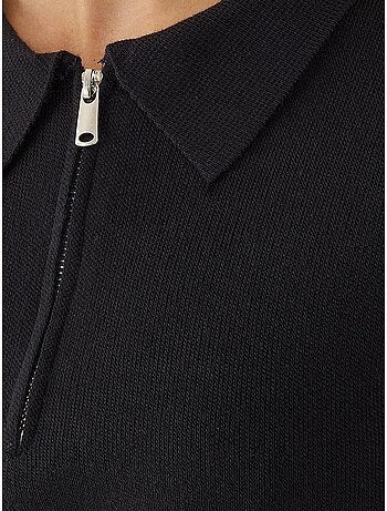 Maglione con cerniera e colletto polo
