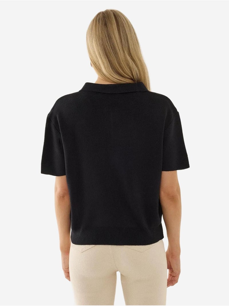 Maglione con cerniera e colletto polo Grigio antracite - Kiabi
