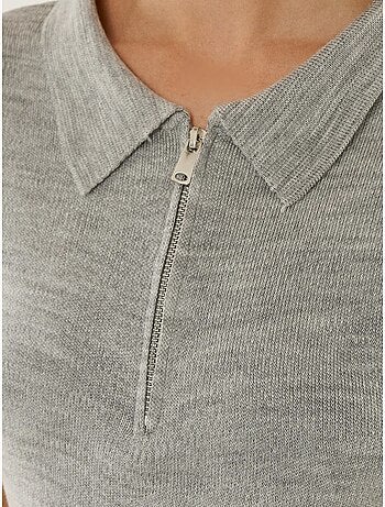 Maglione con cerniera e colletto polo