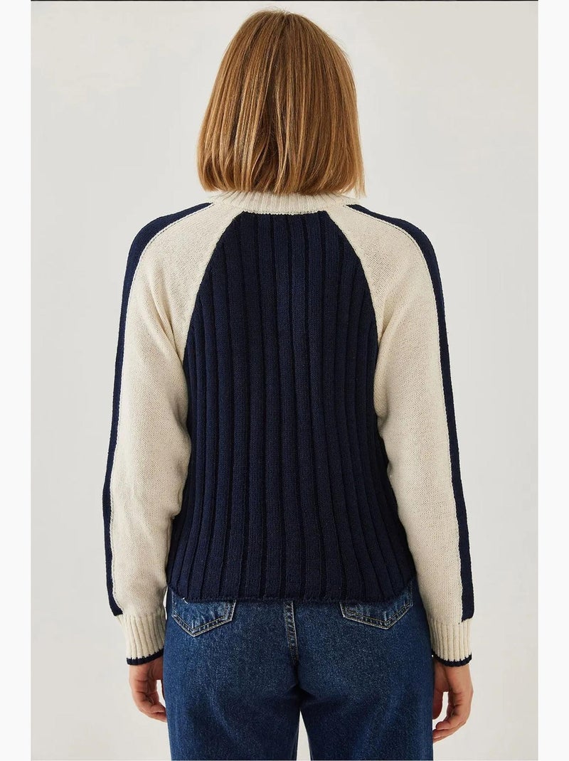 Maglione con cerniera lucci Blu marino - Kiabi