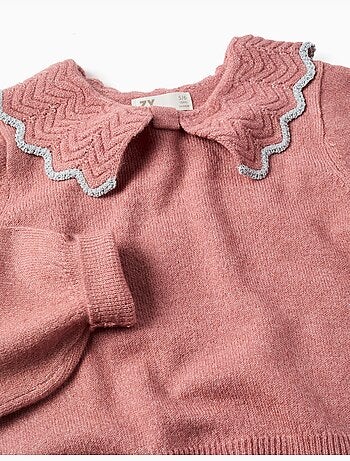 Maglione con colletto a fiocco e lurex