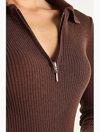 Maglione con colletto con zip lucci